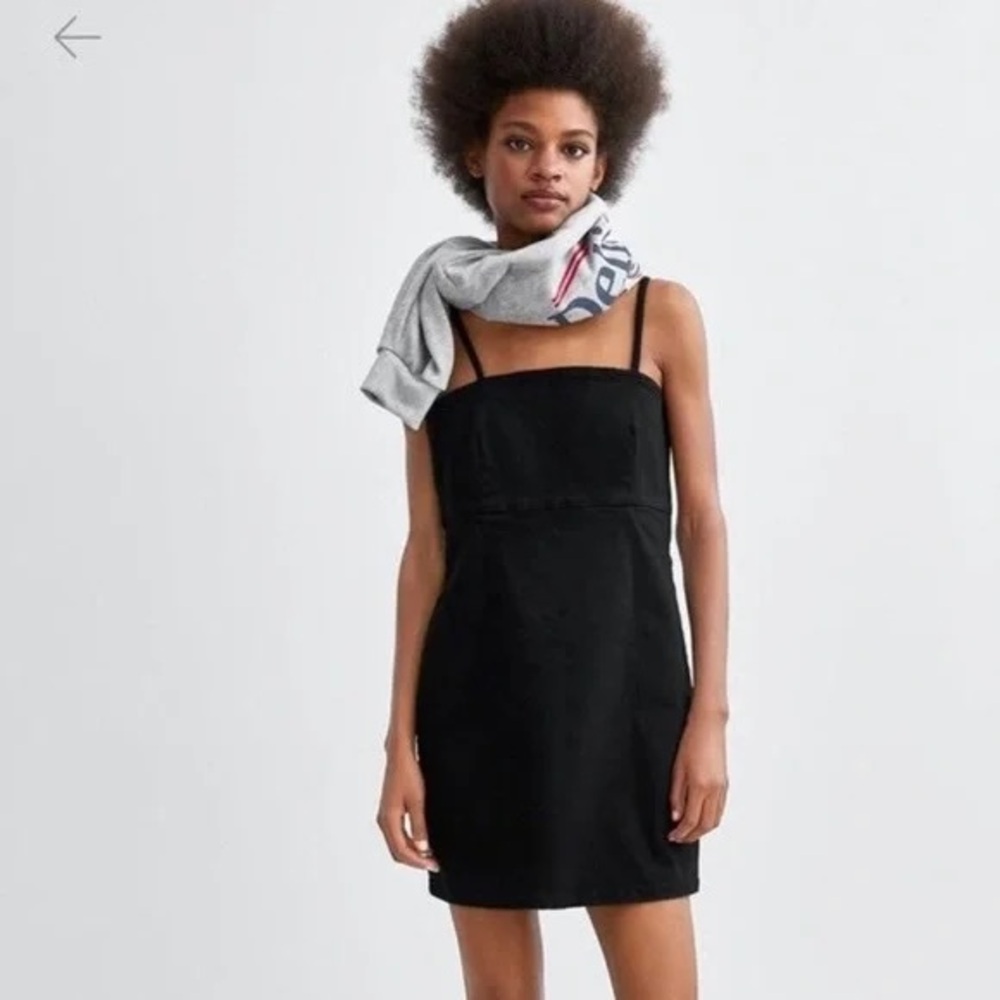 Zara Black Mini Dress with Thin Straps